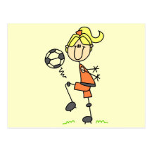 Stick Figure Soccer Tshirts and Gifts Post Cards