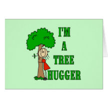 Stick Figure Tree Hugger T-shirts and Gifts Card