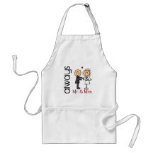 Stick Figure Wedding Couple Mr. & Mrs. Always Apron
