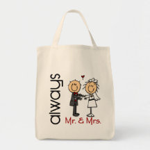 Stick Figure Wedding Couple Mr. & Mrs. Always Canvas Bag