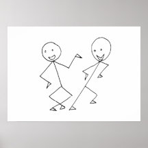 Stick Figures Dancing Poster