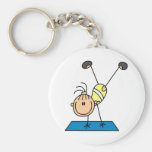 Stick Girl Doing Flips Tshirts and Gifts Keychain