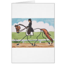 STICK HORSE Chestnut Dressage Trot Cards