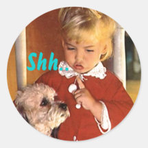 Sticker Shh... Retro Secret Surprise Party Seals