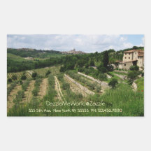 Sticker - Tuscan Vineyard and Hill Town