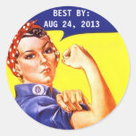 Sticker Vintage Rosie The Riveter Canning BEST BY