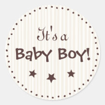 Stickers: Cream and chocolate - It's a Baby Boy!