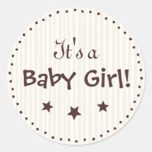 Stickers: Cream and chocolate - It's a Baby Girl!