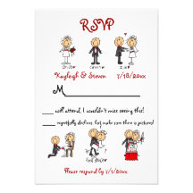 Stickfigure RSVP Custom Announcements