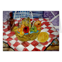 still life fruit basket 3 greeting card food