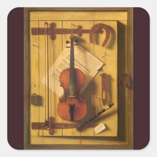 Still Life Violin Music Harnett, Vintage Victorian Stickers