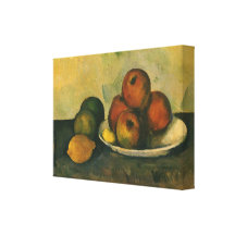 Still Life w Apples by Cezanne, Impressionism Art Canvas Print