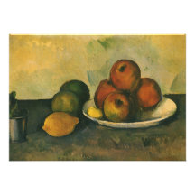 Still Life w Apples by Cezanne, Impressionism Art Announcement