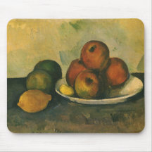 Still Life w Apples by Cezanne, Impressionism Art Mousemats