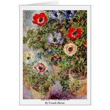 Still Life With Anemones By Claude Monet Cards