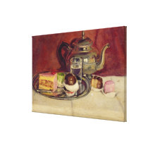 Still Life with Cakes and a Silver Teapot (oil on canvas prints