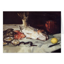 Still Life with Fish - Edouard Manet Greeting Cards