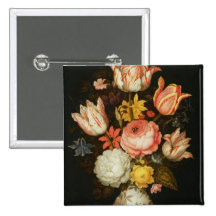 Still Life with Flowers Button
