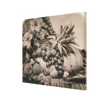 Still Life with Fruit, 1860 (sepia photo) canvas prints