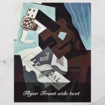 Still Life With Guitar Book And Newspaper By Gris Full Color Flyer