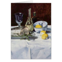 Still life with salmon - Edouard Manet Greeting Cards