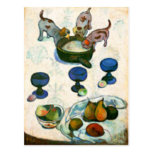 Still Life with Three Puppies, Paul Gauguin Postcards