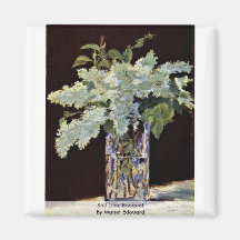 Still Lilac Bouquet By Manet Edouard Refrigerator Magnet