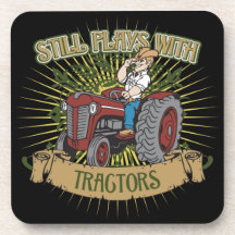 Still Plays With Red Tractors Drink Coasters