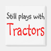 Still plays with Tractors Refrigerator Magnets