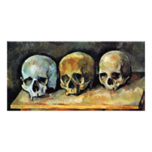 Still Three Skulls By Paul Cézanne (Best Quality) Picture Card