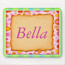 Stipe Polka Dot Name Personalised Mouse Pad
