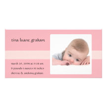 Stitch Photo Birth Announcement (Girl) Photo Card Template