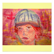 stocking hat girl invitations