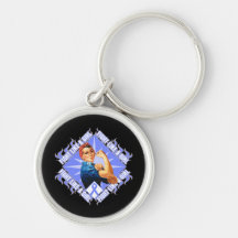 Stomach Cancer Fight Rosie The Riveter Keychain