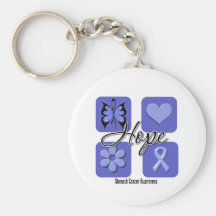 Stomach Cancer Hope Love Inspire Awareness Keychain