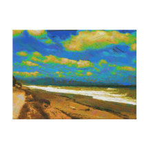 Stomio bay stretched canvas print