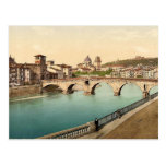 Stone bridge and San Giorgia, Verona, Italy classi Postcard
