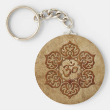 Stone Floral Aum Design Key Chains