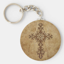 Stone Gothic Cross Keychains
