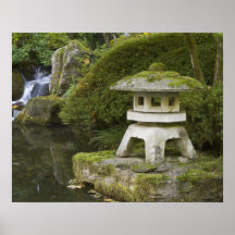 Stone lantern and Heavenly Falls Posters