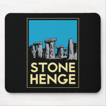 Stonehenge art deco travel poster mouse mats