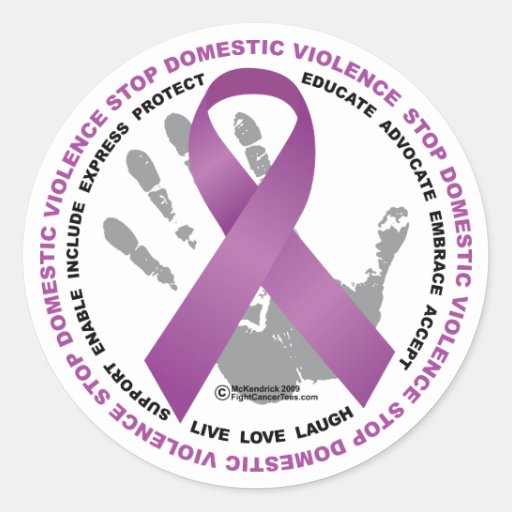 stop_domestic_violence_ribbon_round_sticker rc165097dbeea4370b8da7744f2666ea1_v9wth_8byvr_512
