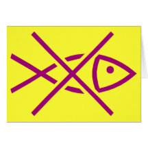 stop franken-fish greeting card