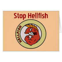 stop hell-fish greeting card