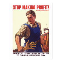 Stop Making Profit - Report Capitalists: Postcard