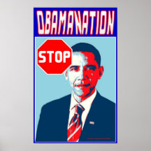 Stop Obamanation Pop Art Political Satire Poster