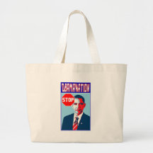 Stop Obamanation Pop Art Political Satire Product Canvas Bags