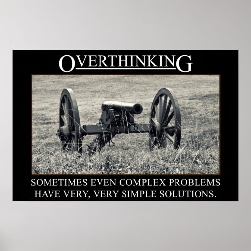 Stop overthinking the solutions to problems (S) Print