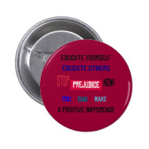 Stop Prejudice Button (dark red)