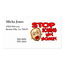 Stop Scaring My Monkey Business Card Template